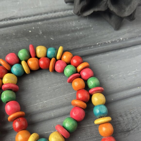 Colourful Wood Necklace + Bracelet Set - Picture 4 of 8